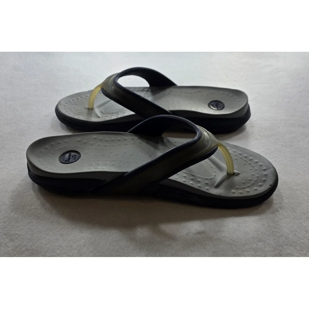 Crocs Croslite A9 Men's Blue & Gray Thong Flip-Flop Sandals. Size 12